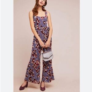 Anthropologie Velvet Burnout Jumpsuit